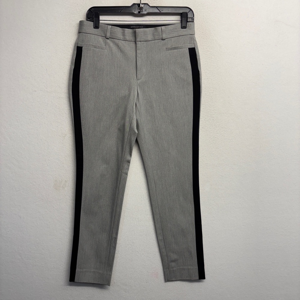 Banana Republic Solan Curvy Fit Gray Trouser Slack‎ Pants 4 Cotton Rayon Stretch